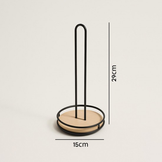 Metal & Wooden Paper Towel Holder