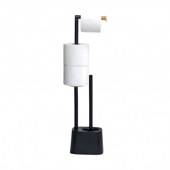 Bathroom Brush With Toilet Paper Holder
