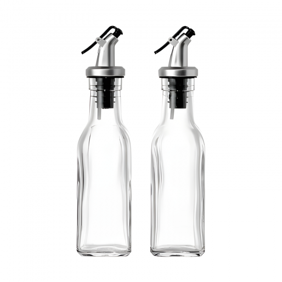 Glass Oil Dispenser Set of 2 150 ml Bottles