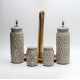 Porcelain Salt Shakers & Oil Dispensers Set 4 Pcs With Stand