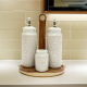 Porcelain Salt Shakers & Oil Dispensers Set 4 Pcs With Stand