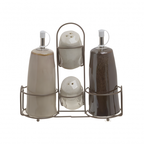 Porcelain Salt Shakers & Oil Dispensers Set