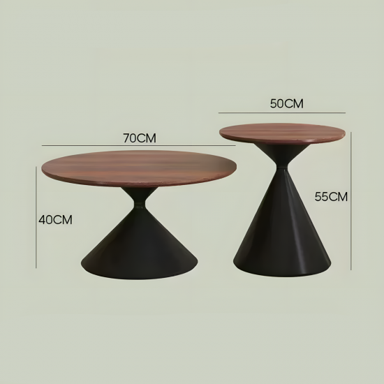 Metal & Wooden Tables Set of 2
