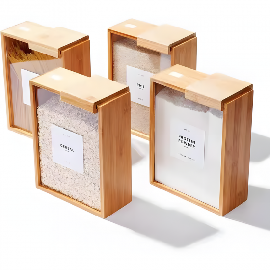 Glass & Wood Jar