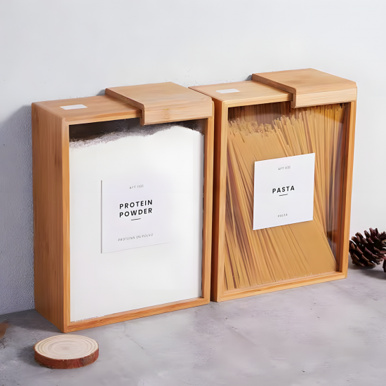 Glass & Wood Jar