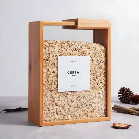 Glass & Wood Jar