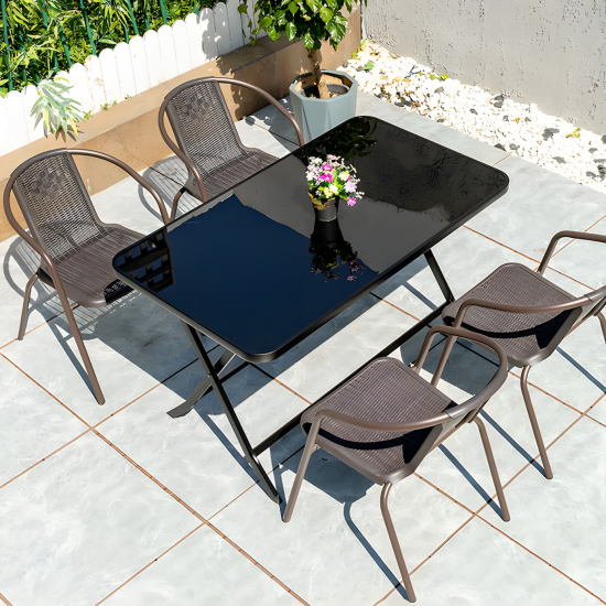 Glass & Metal Table 120*70 cm