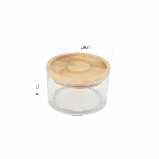 Wooden & Glass Serving Platter 3 Pcs With Stand