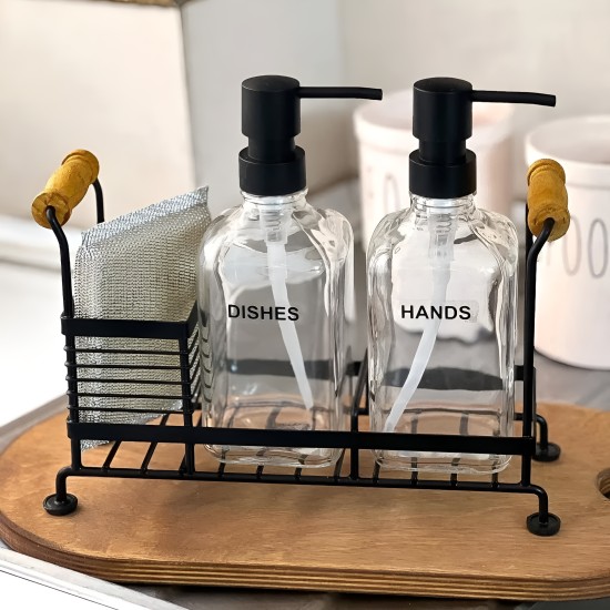 Metal Organizer & 2 Soap Dispensers Set