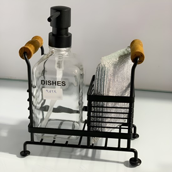 Metal Organizer & Soap Dispenser & Sponge