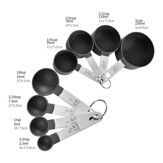 Measuring Cups and Spoons 8 Pcs