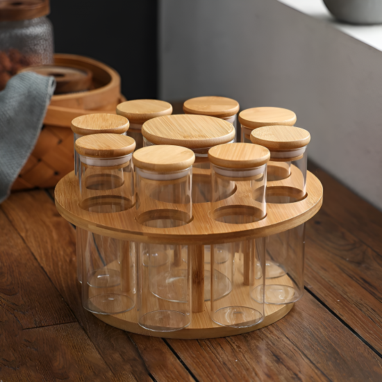 Glass Jars 8 Pcs With Base