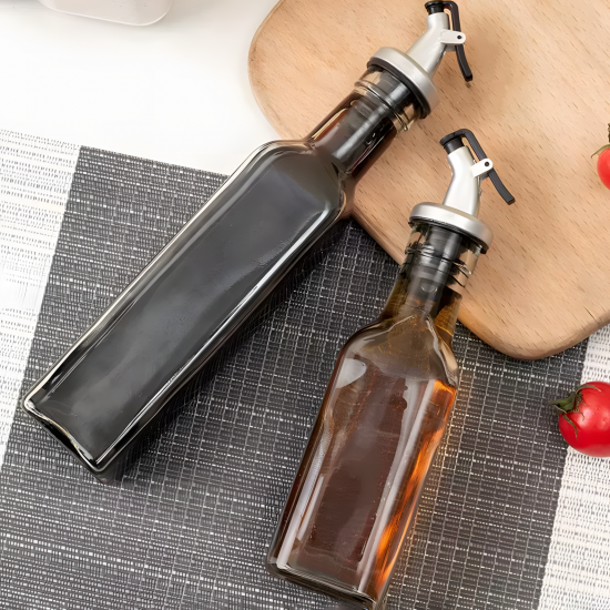 Glass Oil Dispenser 250 ml Set - 2 Pcs