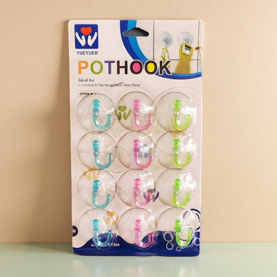 Adhesive Wall Hooks - 12 Pcs
