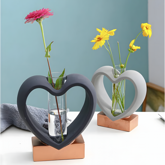 Heart-Shaped Glass Planter