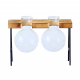 Glass Planter With Wooden Base