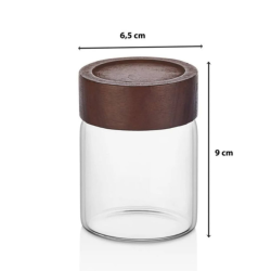 Glass Jar with Wooden Lid 6.5*9 cm