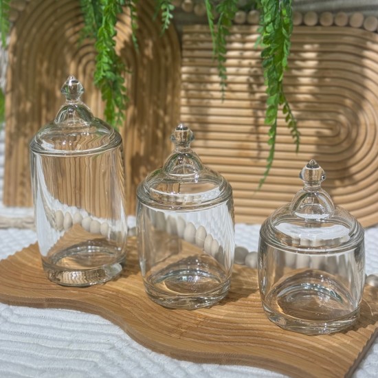 Glass Jar Set 3 Pieces