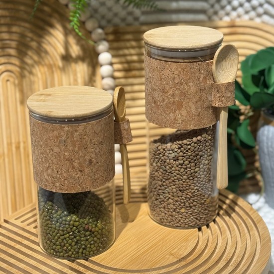 Glass Jar 850ml & Spoon