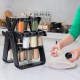 Glass Spice Jars Set 18 pieces with Plastic Stand 