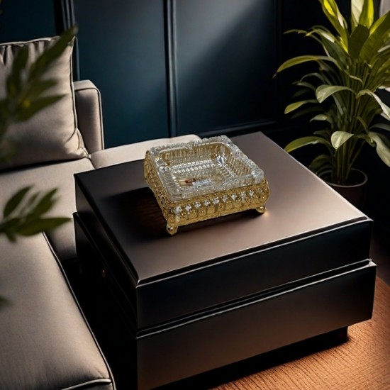 Golden Glass Ashtray