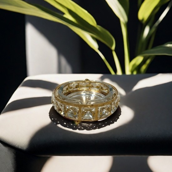 Golden Glass Ashtray
