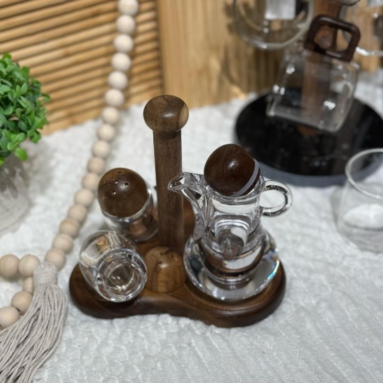 Wooden & Plastic Salt Shakers Set