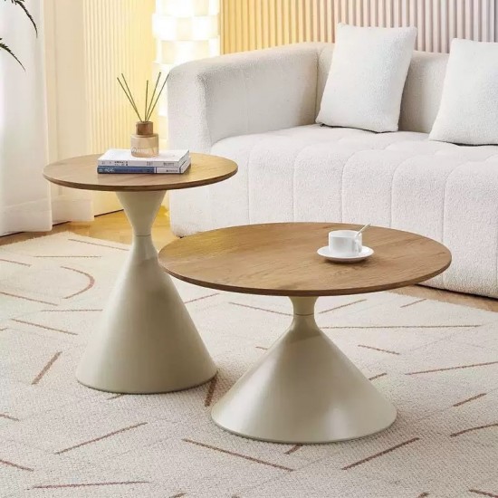 Wooden & Metal Table Set 2 pieces