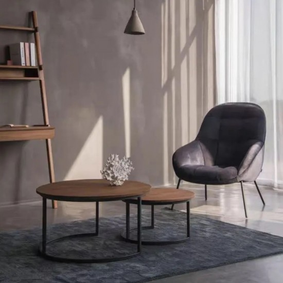 Wooden & Metal Table Set 2 pieces