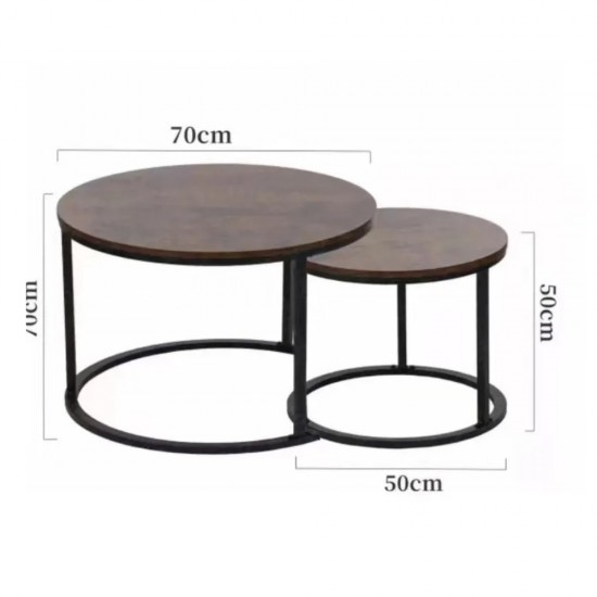 Wooden & Metal Table Set 2 pieces