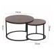 Wooden & Metal Table Set 2 pieces
