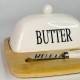 Wooden & Porcelain Butter Container 