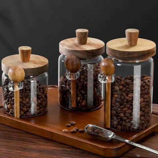 Medium Glass Jar with Wooden Spoon