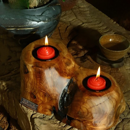 Wooden Candle Holder