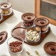 Wooden & Glass Serving 4 pieces with Wooden Stand