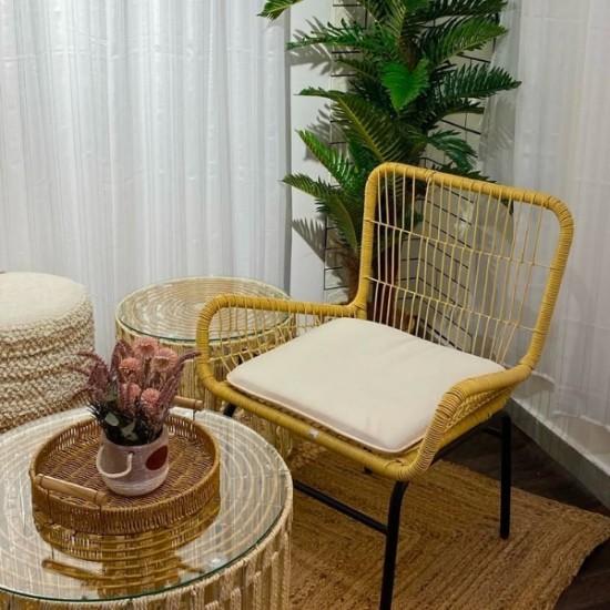 Straw Table Set 3 pieces 