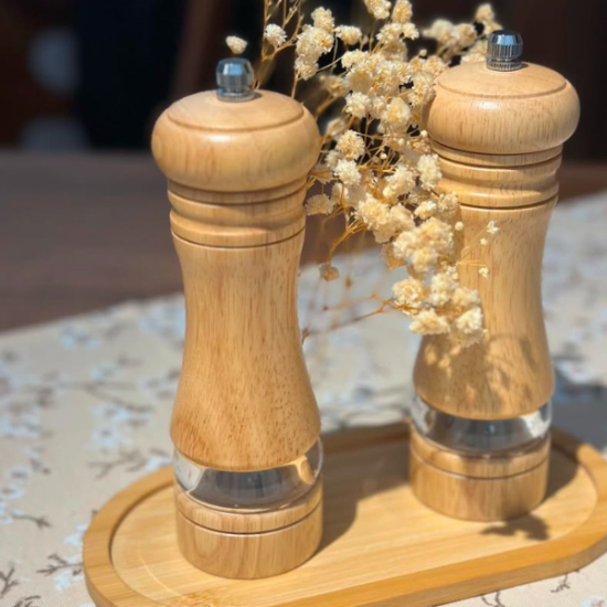 Wooden Spice Grinder Set 2 pieces 