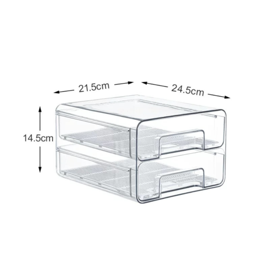 2 Drawers Plastic Organizer