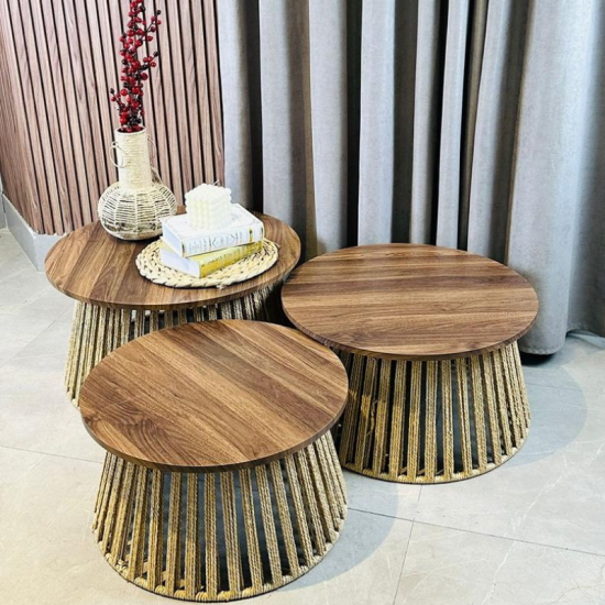 Wooden Table Set 3 pieces