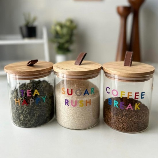 Glass Spices Set 3 pieces