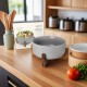 Porcelain Bowl with Wooden Stand