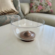 Glass Bowl with Wooden Stand