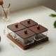 Wooden & Glass 4 pieces