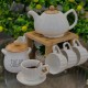 Porcelain Tea Pot & 6 Tea Cups 
