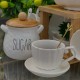 Porcelain Tea Pot & 6 Tea Cups 