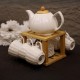 Porcelain Tea Pot & 6 Tea Cups 