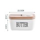Porcelain & Wooden Butter Container