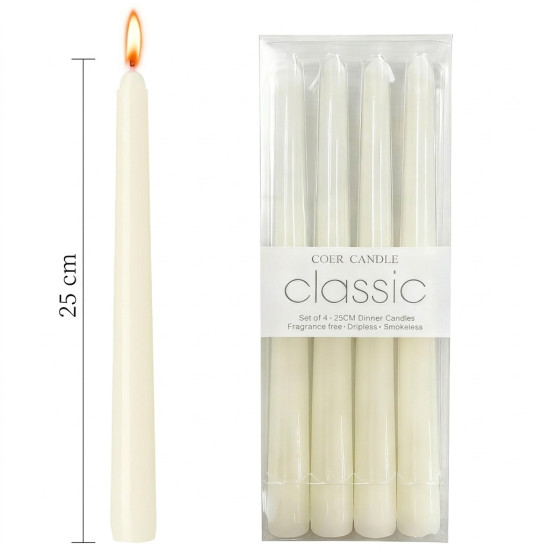 Stick Candles 25 cm 4 Pcs