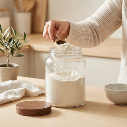 Acrylic Jar With Wooden Lid 2 L 