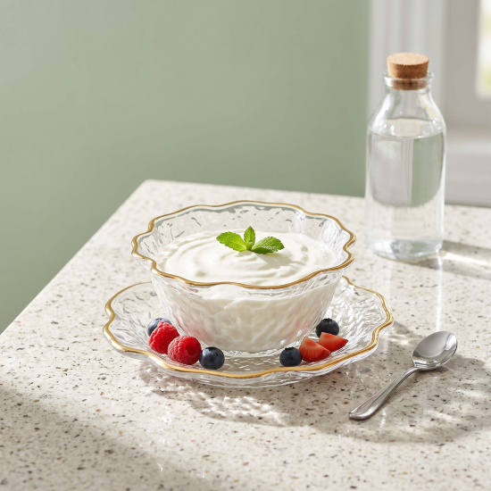 Glass Bowls And Saucer 6 Pcs